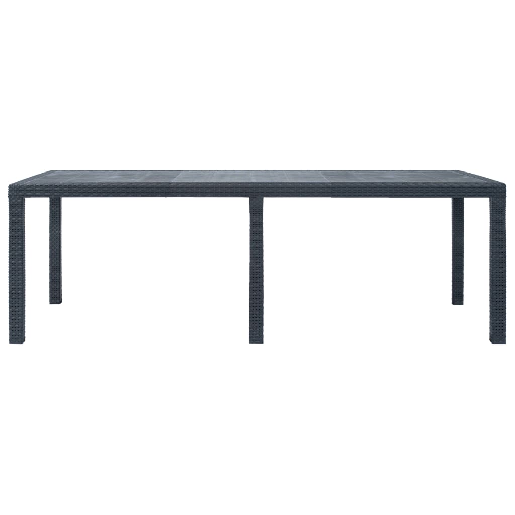 Gartentisch Anthrazit 220 x 90 x 72 cm Kunststoff Rattan-Optik